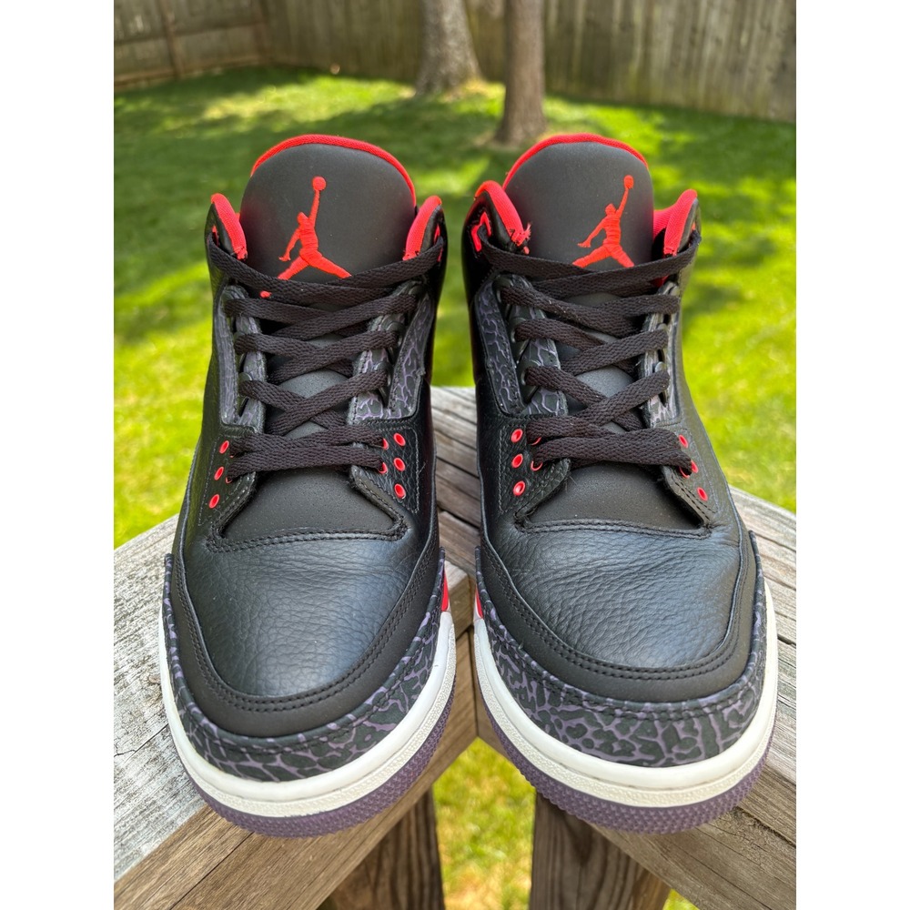 Jordan 3 Retro Crimson Black Bright Crimson Canyon Purple 136064-005 Mens 13 - Picture 4 of 8